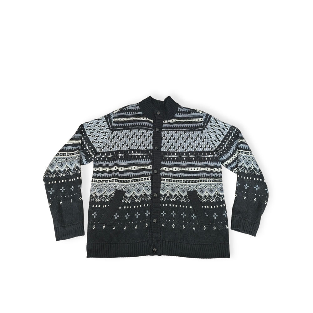 LRG Men's Black and Gray Cardigan Sweater - Picture 3 of 7